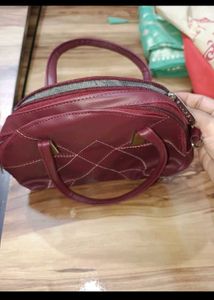 Maroon Quilted Handbag