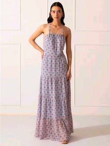 Light Blue Tiered Maxi Dress