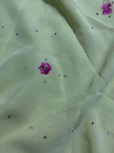 Exquisite Yellow Saree with Floral Embroidery