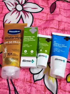 pack of 4 the Derma Co. & Vaseline Skincare Set