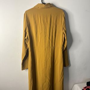Mustard Yellow Long Shirt Dress