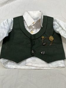 kids partywear Green Three-Piece Suit for Boys
