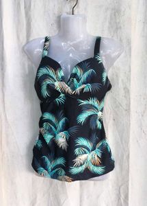 13810. Tropical Palm Print Bikini Top