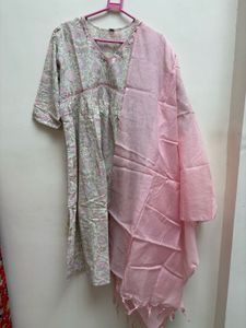 Floral Anarkali Kurta Set with Dupatta