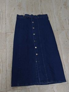 Classic Blue Denim Maxi Skirt