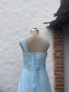 Light Blue One-Shoulder Maxi Dress