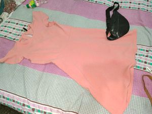 Peach Mini Dress and bag free