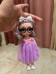 Cute Doll Keychain with Glasses