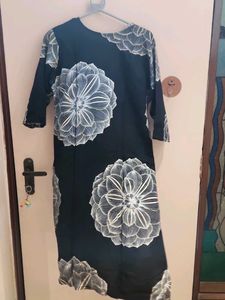 Stylish Black Kurta with Floral Print