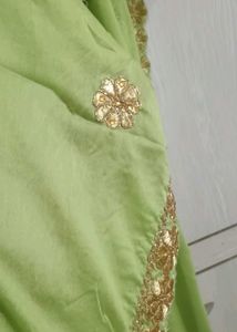 Embroidered Green Kurti Set