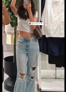 Cream Cropped T-Shirt