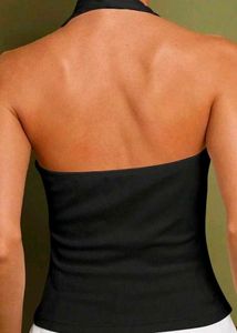 Black halter neck top