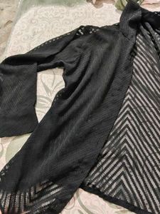 Black Sheer Long Sleeve Shirt