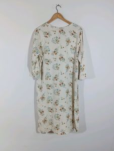 Off White Printed Casual Kurta (Women)