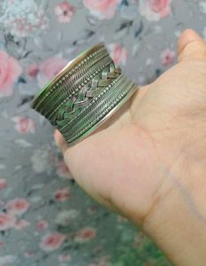 Intricate Silver Tone Cuff Bracelet