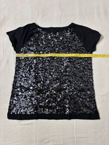 Sparkly Sequin Black Top