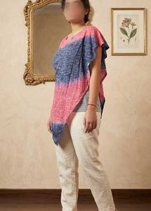 Multicolour pink stylish top for women