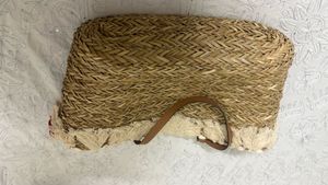 Woven Straw Tote Bag with Tassels