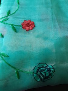 Like New  Embroidery Organza Saree
