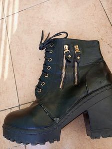 Black Ankle Boots with Laces