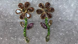 Korean Flower Dangle Earrings