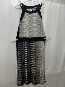 Stylish Black & White Patterned Dress