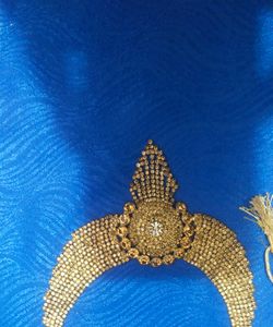 Gold And Diamond Jewellery Set With Earrings