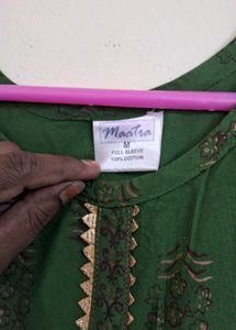 Green Printed Kurta
