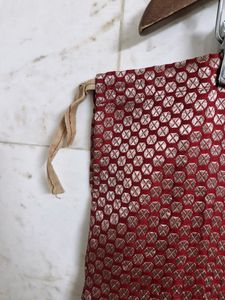 Red &amp; Gold Saree Skirt