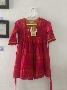 Fabindia Pink Plaid Frock