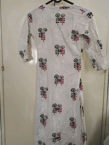 White Kurti with Floral Print