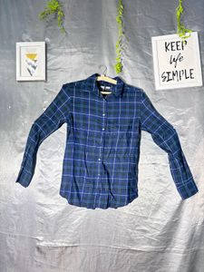 UNIQLO Blue Plaid Long Sleeve Shirt