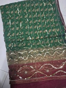 Georgette saree with heavy work💫