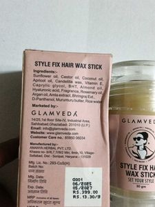 Glamveda Style Fix Hair Wax Stick