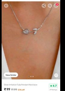 Silver Tulip Pendant Necklace