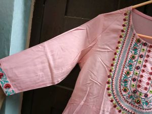 BrandNew Embroidery Pink Anarkali Kurti