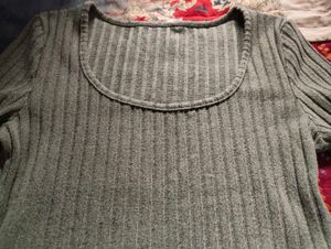 Ribbed Bell Sleeve Crop Top
