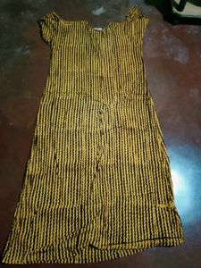 Yellow &amp; Black Striped Kurta