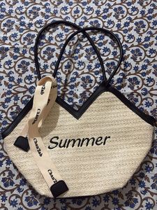 Straw Summer Beachy Tote Bag