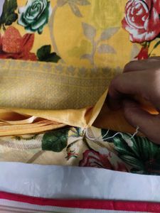 Elegant Yellow Floral Saree