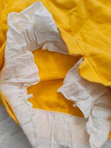Yellow Ruffle-Hem Sweatshirt