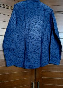 Lee Cooper Men Blue Patterned Long Sleeve Shirt