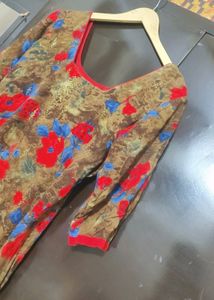 Multi 🔴🔵Floral Printed Kurti For 40 Bust