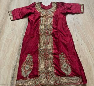 Summer  Sale🔥 Maroon  Silk Anarkali Suit