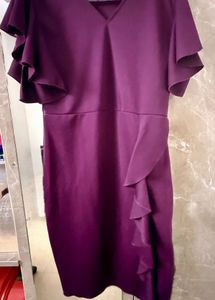 Elegant Purple Ruffle Dress