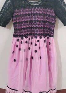 Chic Pink & Black Lace kurta