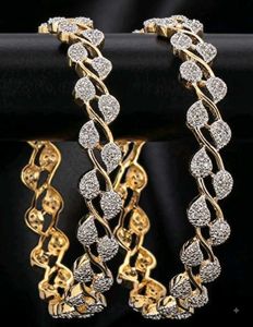 Stunning Gold & Diamond Bangles(Pack of 2)