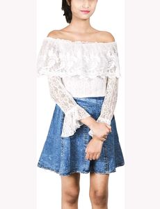 Very Fancy Korean Net Off Shoulder Top