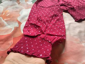 Chic Polka Dot Wrap Crop Top