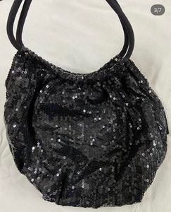 Sparkling Black Sequin Clutch Bag